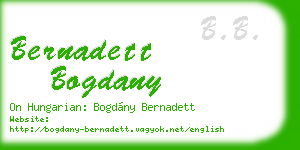 bernadett bogdany business card