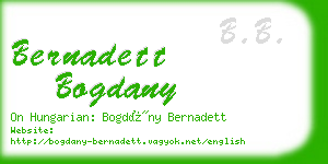 bernadett bogdany business card